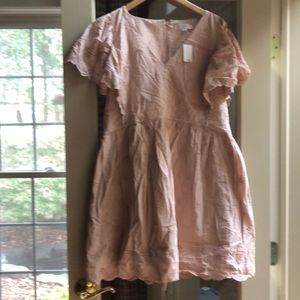 Loft light pink eyelet dress